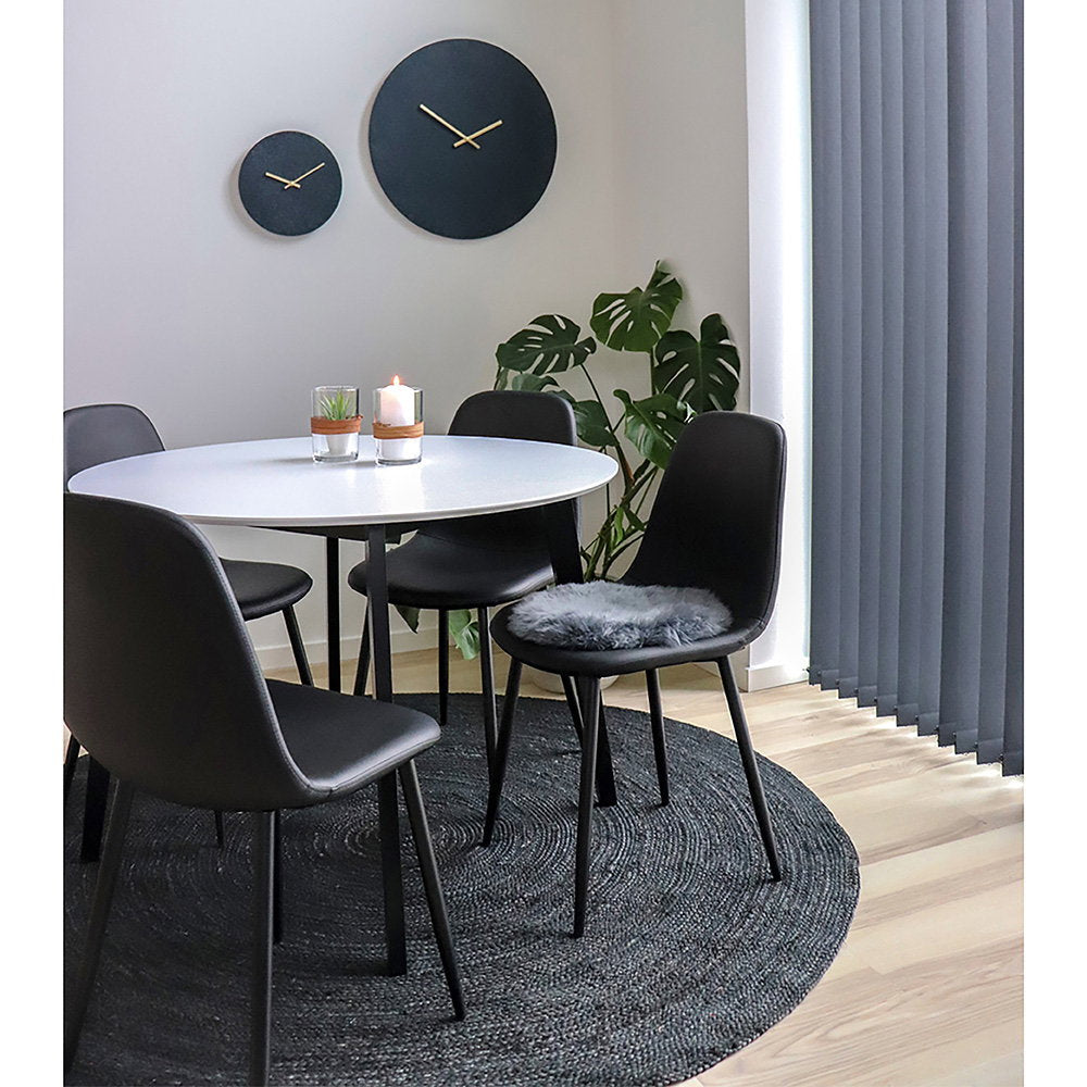 Stockholm Dining Chair in Black Faux Leather