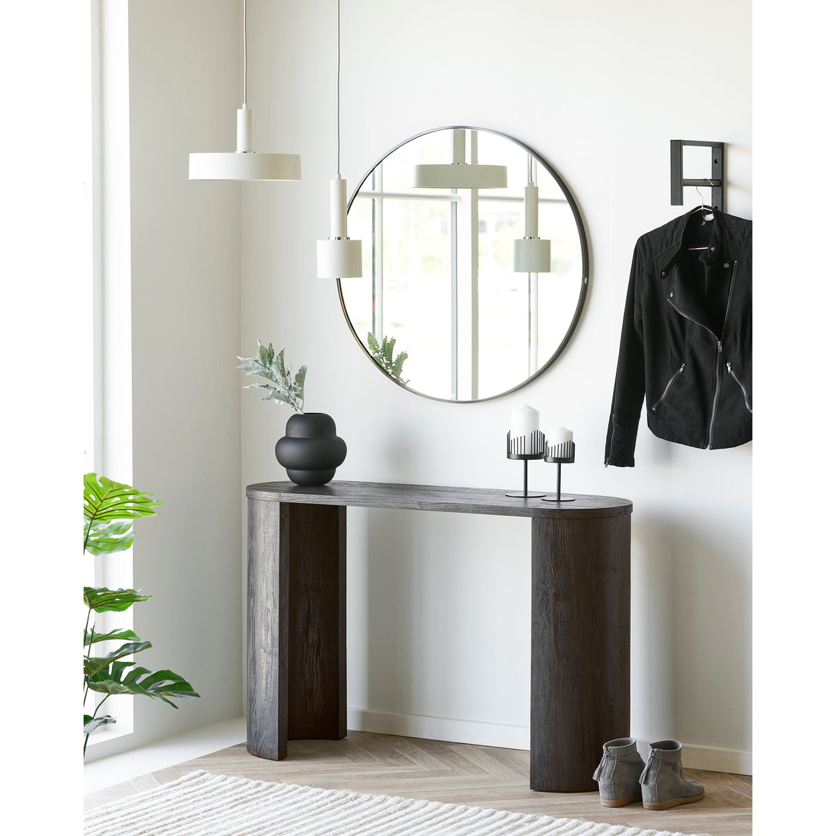 Consola Bibione em MDF, Castanho-Escuro — 114 × 38 × 75 cm