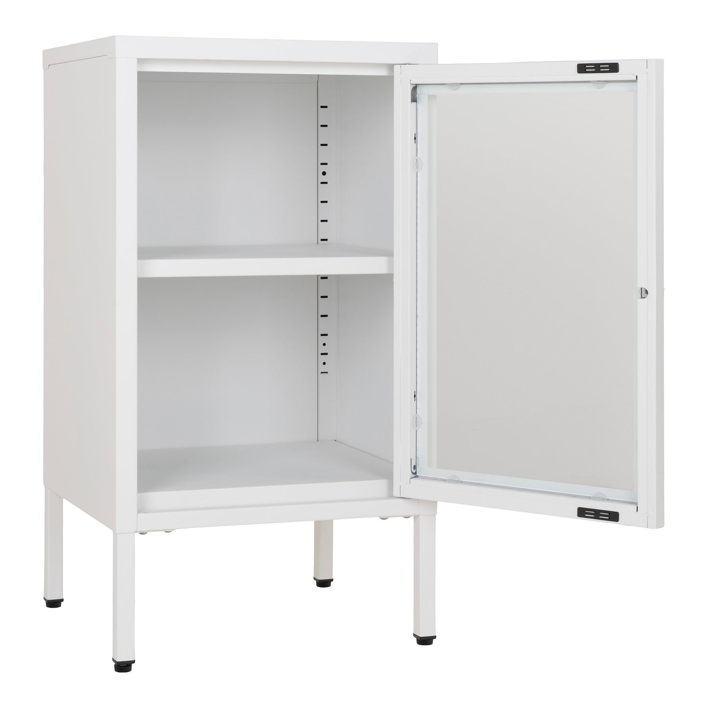 Armário Dalby com Porta de Vidro, Aço Branco — 38 × 35 × 70 cm