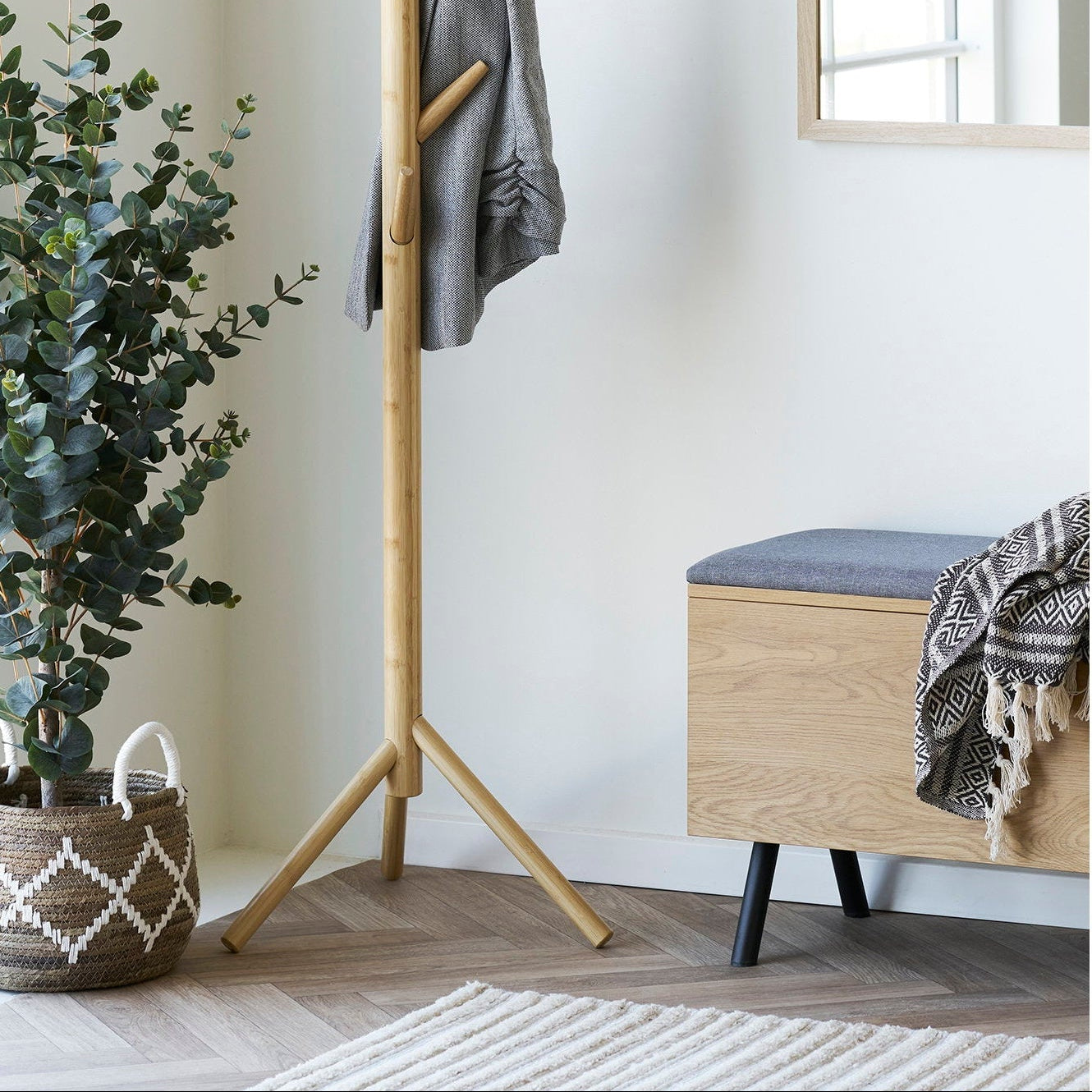 Cabideiro de Pé Wanaka em Bambu Natural, 163 cm