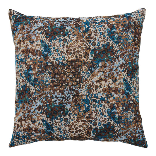 Almofada Blossom em Mistura de Azul e Castanho — 45 × 45 cm