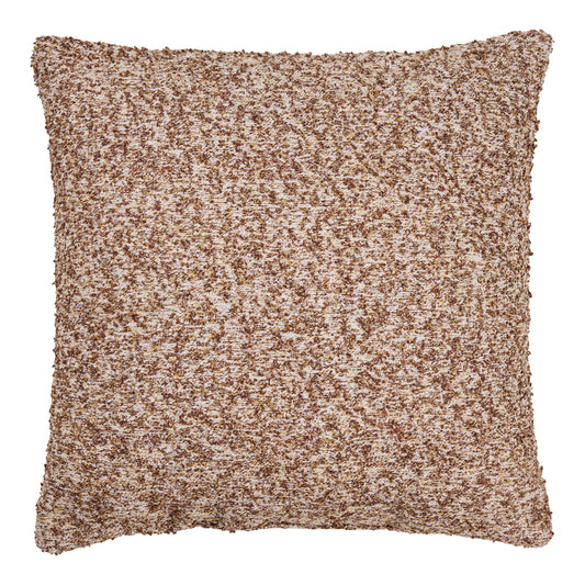 Almofada Lamu em Malha Mesclada, Castanho e Bege — 45 × 45 cm
