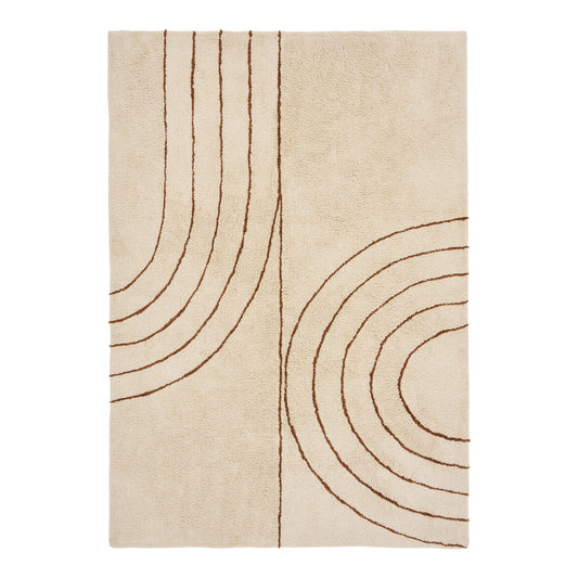 Tampa Cotton Rug with Raised Arches, Beige — 200 × 300 cm