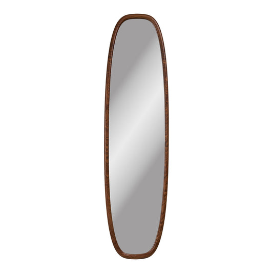 Espelho Luxon Oval com Moldura em Aspecto de Madeira — 40 × 150 cm