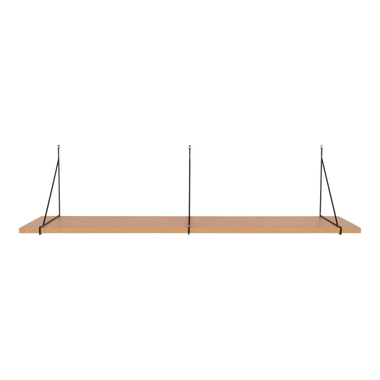 Chiba Wall Shelf in Ash Veneer with Steel Straps — 120 cm