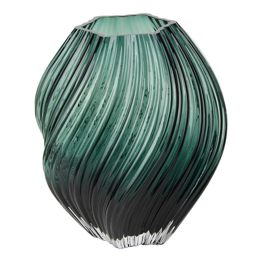 Vaso em Vidro Soprado à Boca, Verde-Escuro — Ø 19 × 23 cm