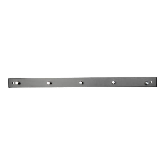 Perchero de pared Padova de madera negra con 5 ganchos — 70 cm