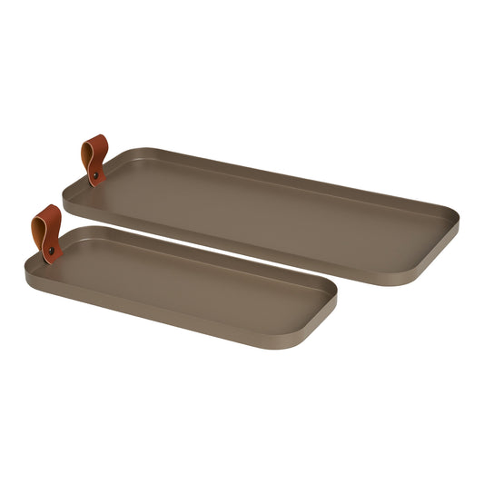 Conjunto de 2 Tabuleiros em Aço, Castanho