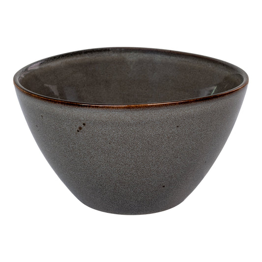 Conjunto de 4 Tigelas Selma em Grés Cinzento e Castanho — Ø 15 × 9 cm