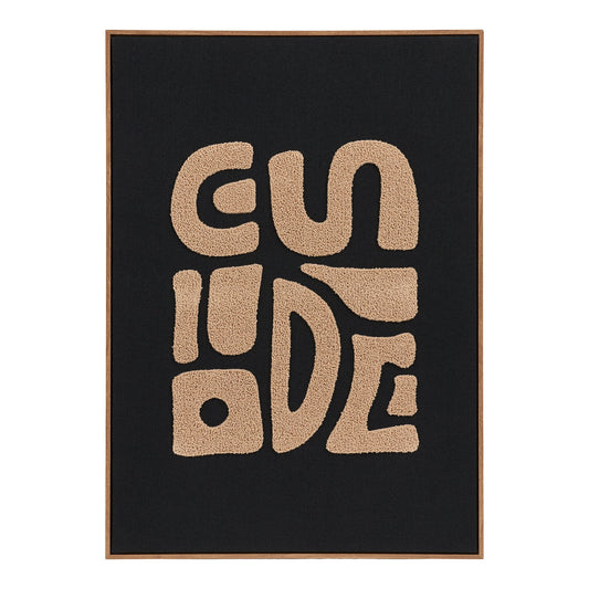 Decoração de Parede Tine com Tufos, Bege e Preto 50 × 70 cm