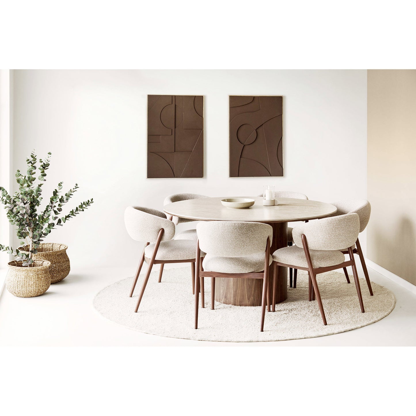 Decoração de Parede Isabella em Relevo Castanho, N.º 2 — 60 × 90 cm