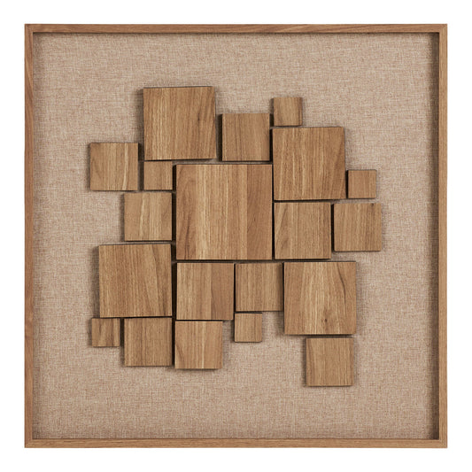 Decoração de Parede Gala em Relevo Castanho — 60 × 60 cm