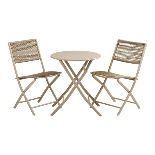 Conjunto Bistrô Arcas — 2 Cadeiras e 1 Mesa, Taupe