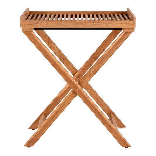 Mesa-Bandeja Ronda em Teca Natural — 60 × 40 × 70 cm