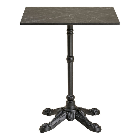 Mesa Bistrô com Tampo Efeito Mármore Cinzento-Escuro — 60 × 60 × 73 cm