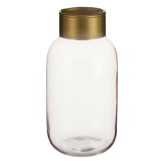 Vase Gift Decor Pink Golden Glass Smooth 11,5 x 24 x 11,5 cm-0