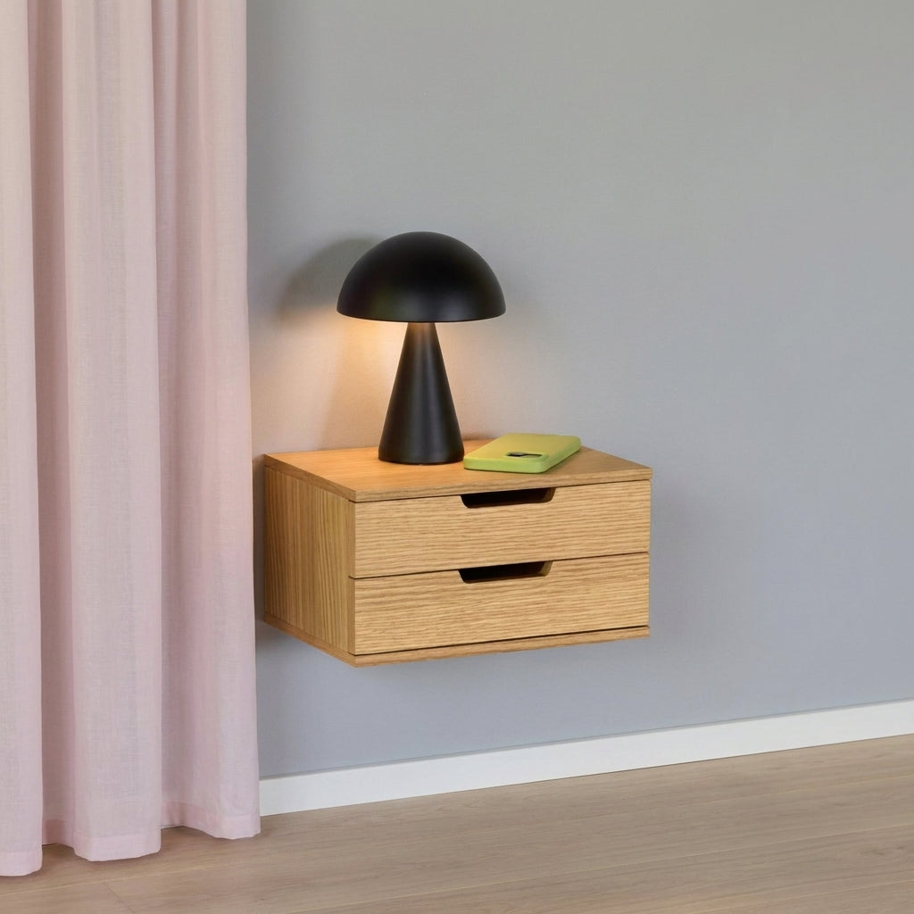 Estante de Pared AtHand con 2 Cajones de Roble, Natural — 30 × 20 × 15 cm
