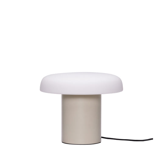 Ateliers Table Lamp in Glass, Sand, and White — Ø 25 × 20 cm