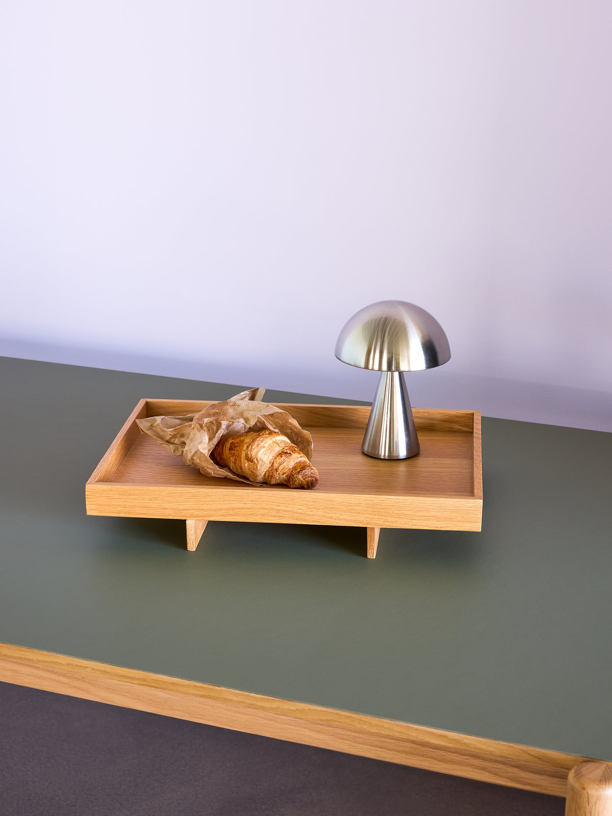 Mush Portable Lamp in Iron, Nickel — Ø 15 × 20 cm