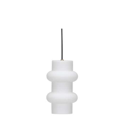 Candeeiro Suspenso Pilule Duplo, Branco Mate em Vidro Opalino Soprado à Boca — Ø 15 × 25 cm
