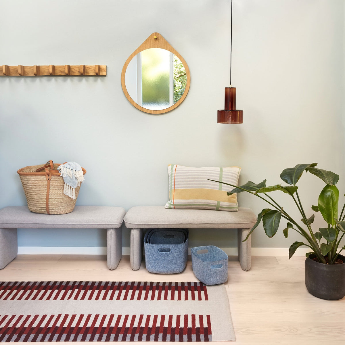 Luminaire Suspension Ripple en Verre Soufflé Ambre — Ø 20 × 27 cm