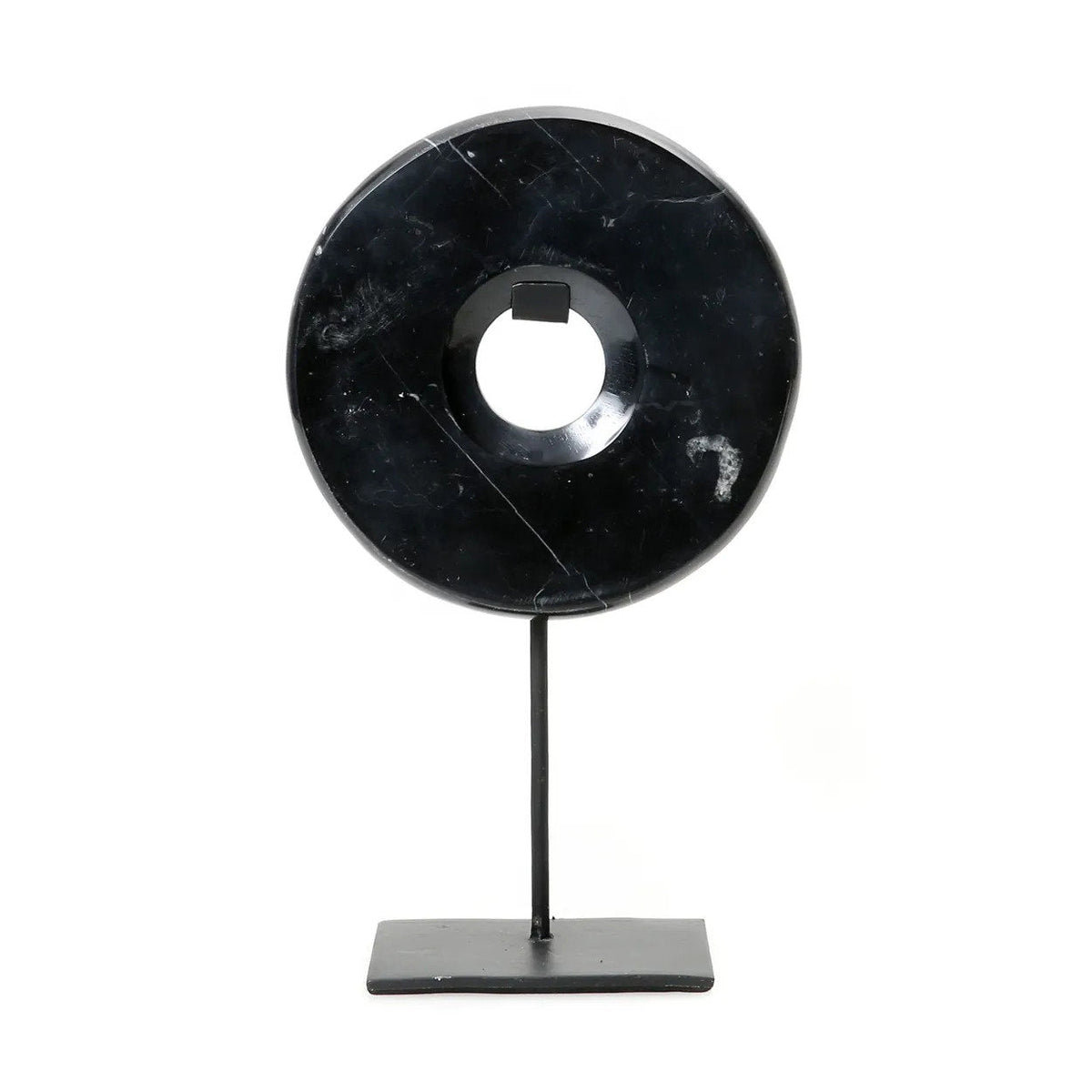 Marble Tray with Metal Base — Black — M
