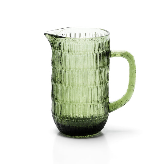 Jarro Moss Ripple em Vidro Reciclado Verde — 20,5 cm