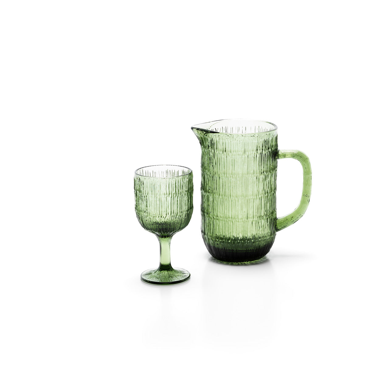 Jarro Moss Ripple em Vidro Reciclado Verde — 20,5 cm