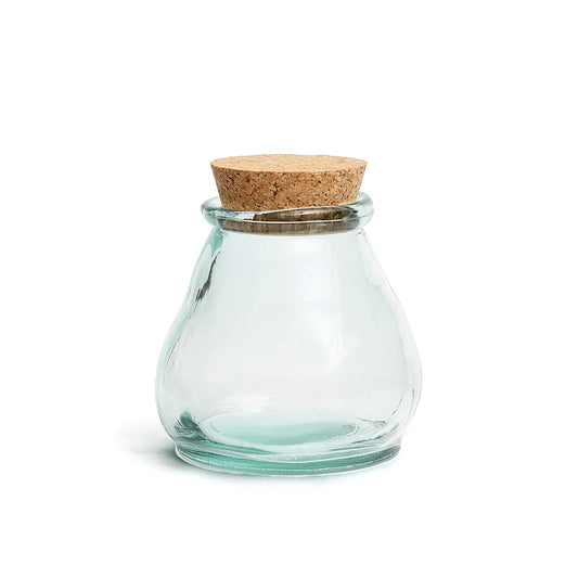 Blue Glass Belly Jar — M