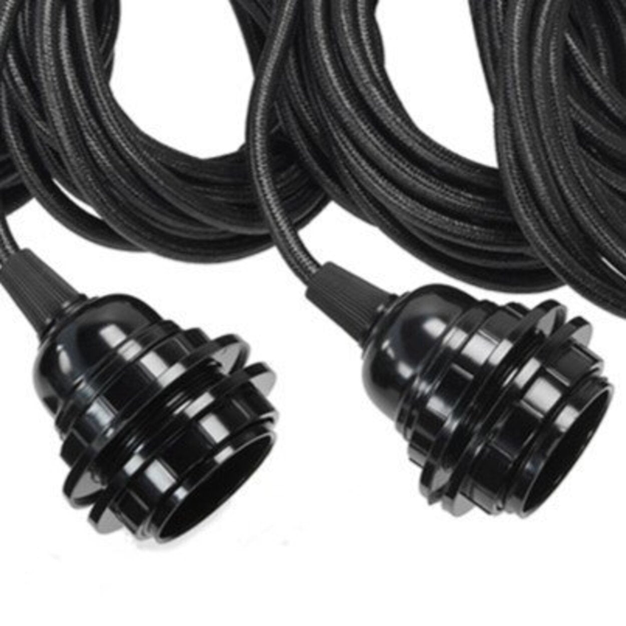 Conjunto de Cabo para Candeeiro Pendente — Preto, 5 Casquilhos
