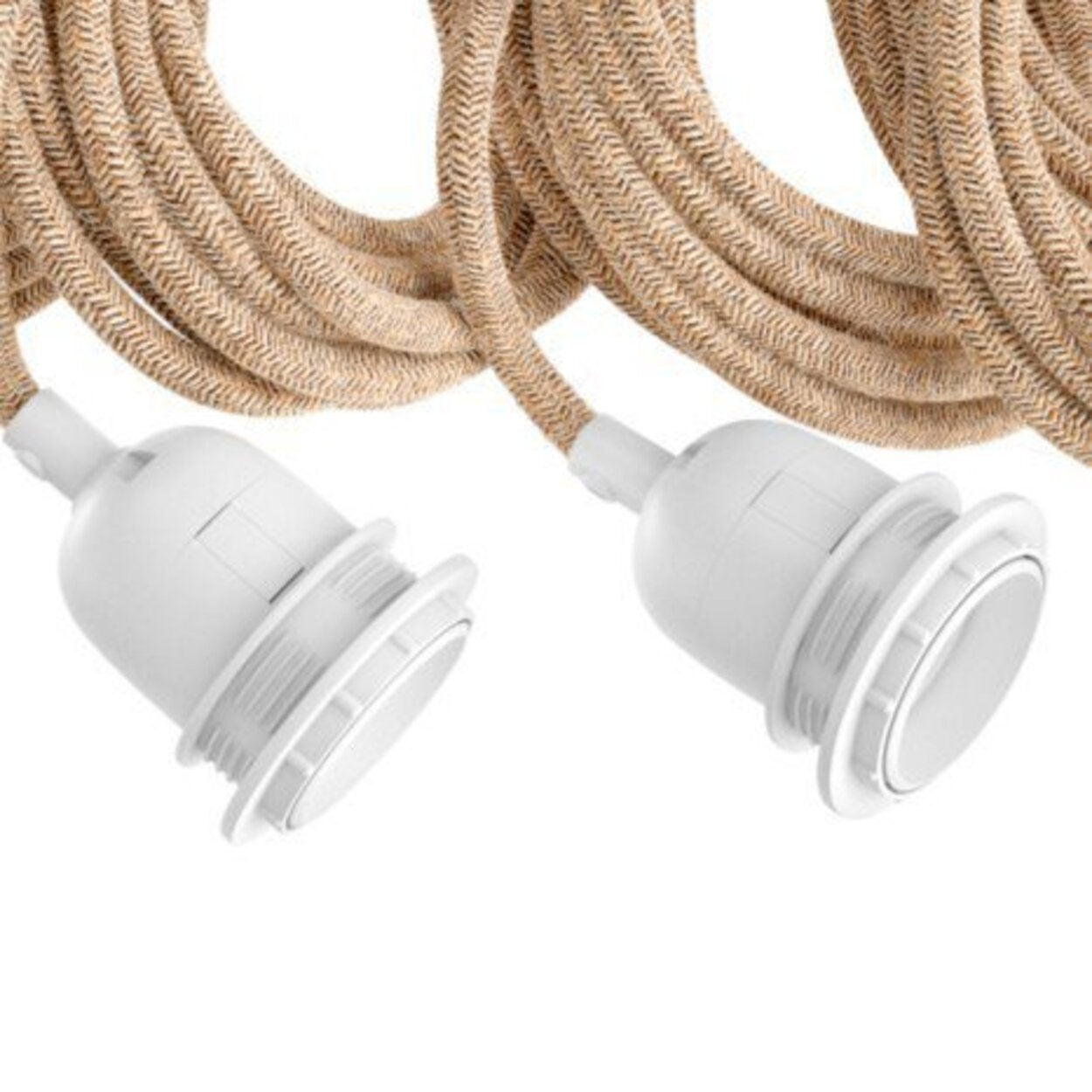 Pendant Light Cord Set — Natural and White, 5 Sockets