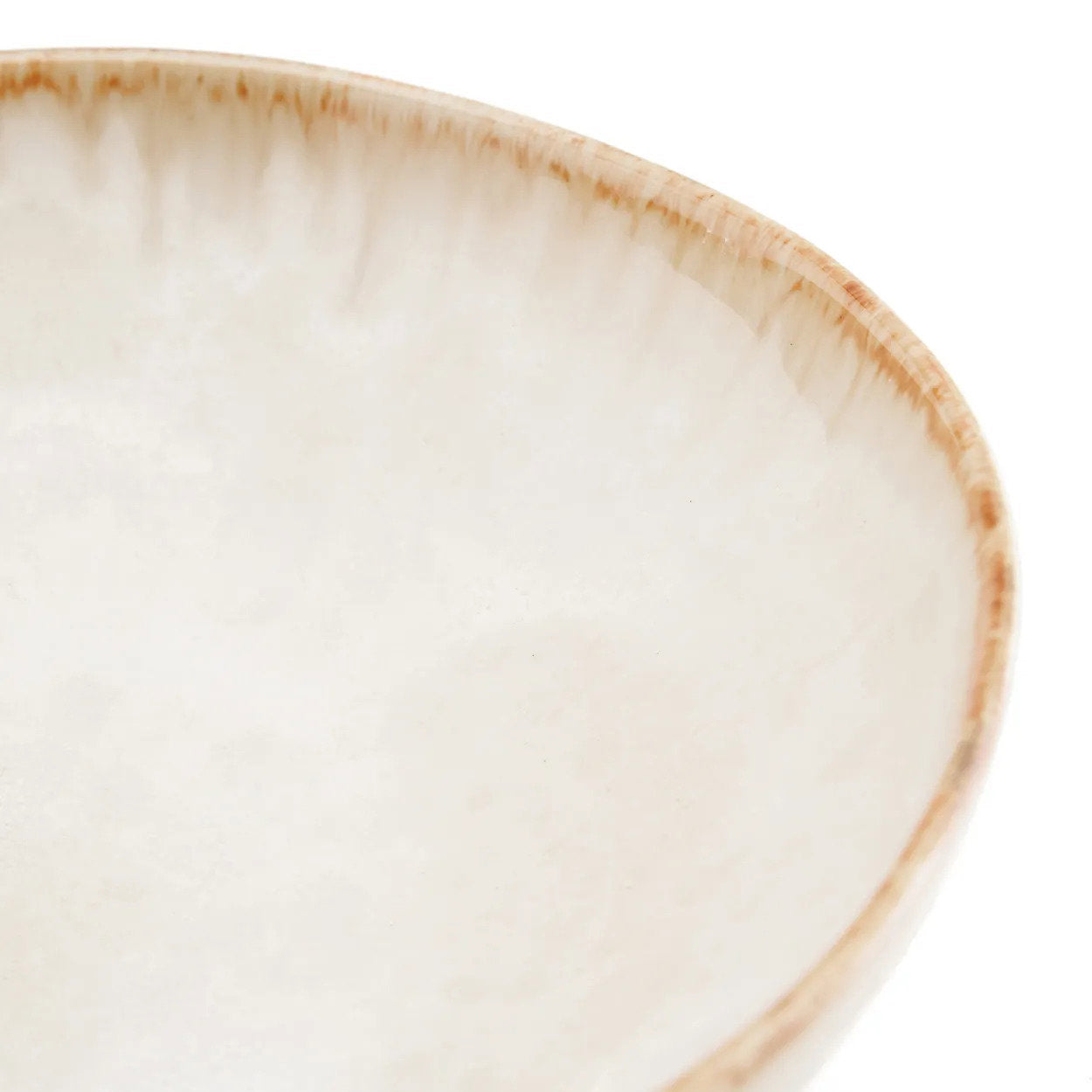 Pack de 6 Pratos de Massa Cascais em Grés com Aro Caramelo — Ø 22 cm