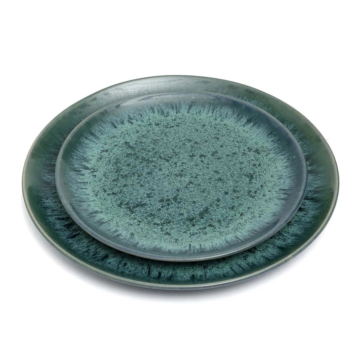 Pack de 6 Pratos de Salada Aqua em Grés Azul-Água — Ø 22 cm