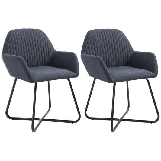 Conjunto 2 cadeiras de jantar Molli em cinza — design moderno