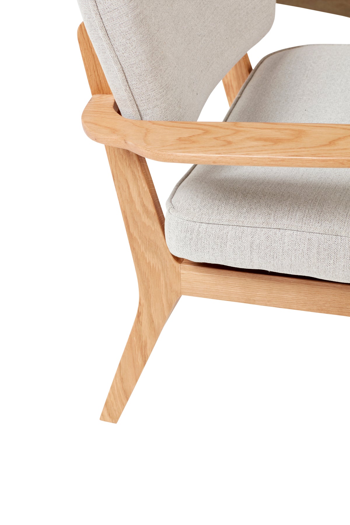 Poltrona Haze em Carvalho, Tecido Cinzento-Claro — 81 × 65 × 79 cm