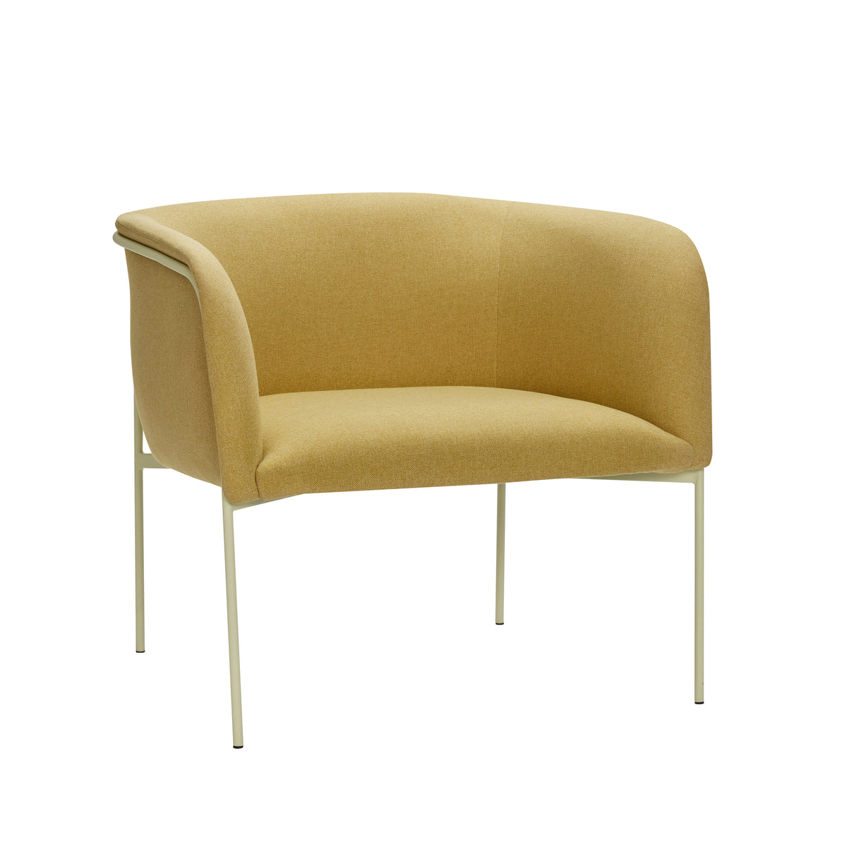 Poltrona Eyrie em Tecido e Aço, Amarelo — 89 × 58 × 78 cm