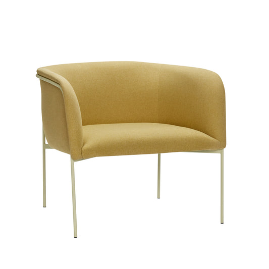 Poltrona Eyrie em Tecido e Aço, Amarelo — 89 × 58 × 78 cm