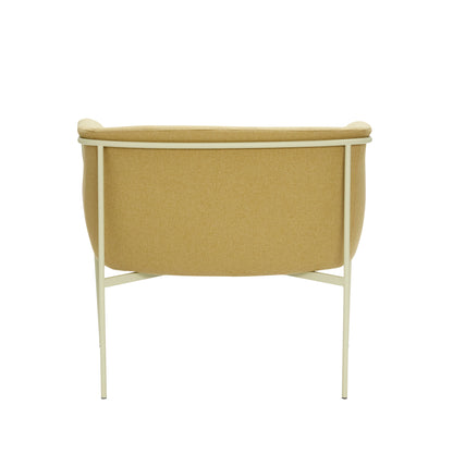 Poltrona Eyrie em Tecido e Aço, Amarelo — 89 × 58 × 78 cm