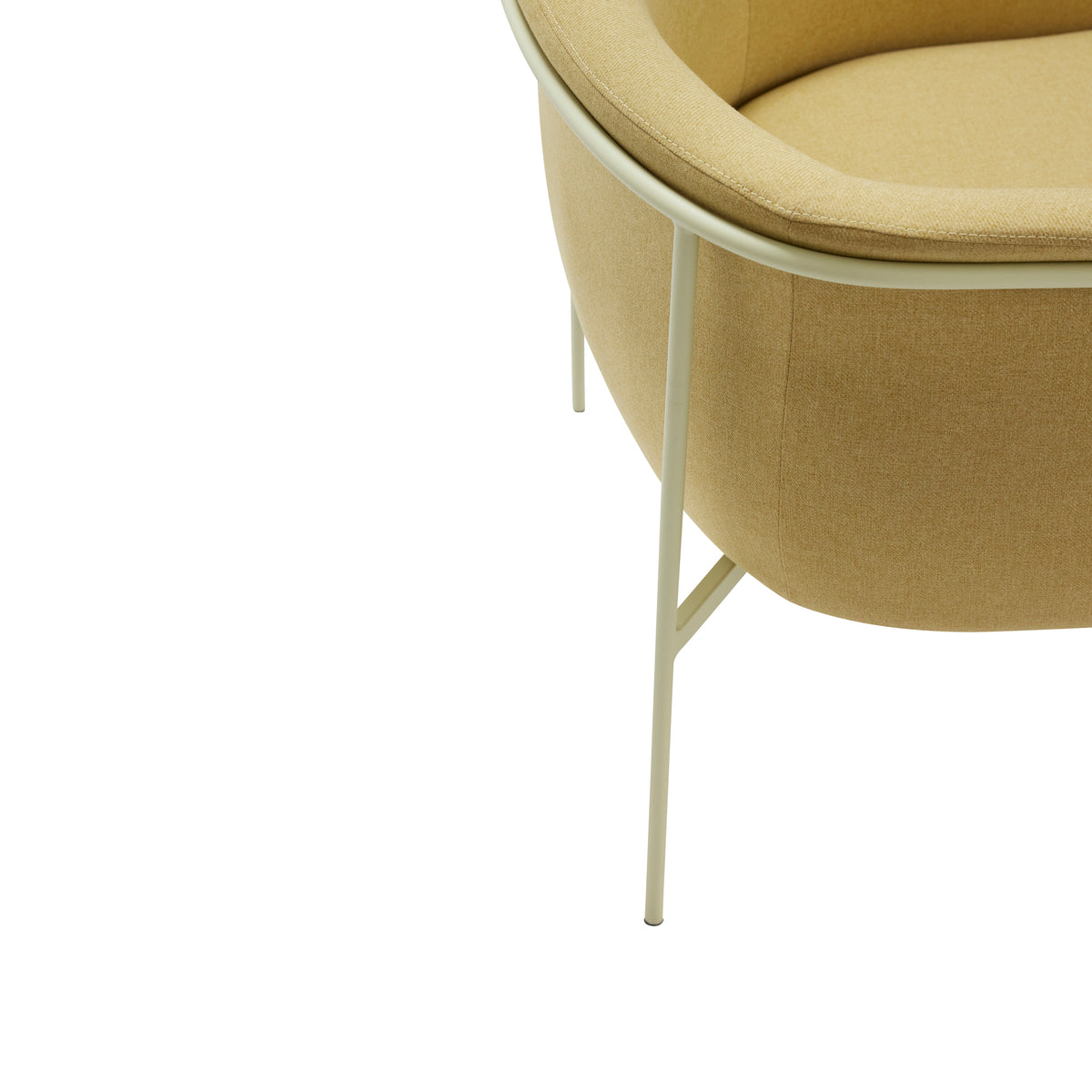 Poltrona Eyrie em Tecido e Aço, Amarelo — 89 × 58 × 78 cm