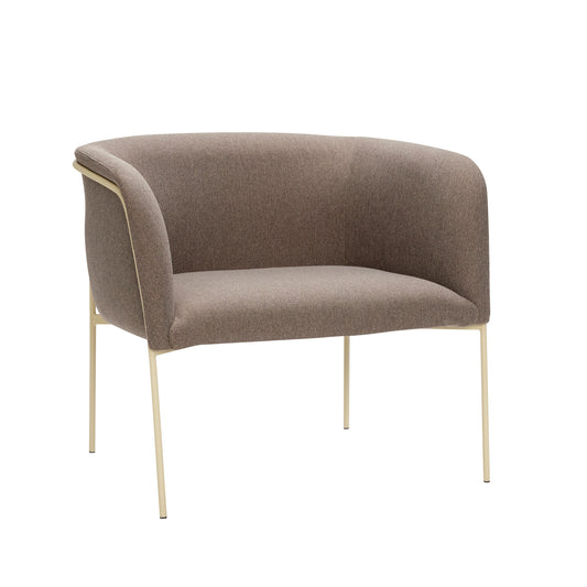 Poltrona Eyrie em Tecido e Aço, Castanho — 89 × 58 × 78 cm