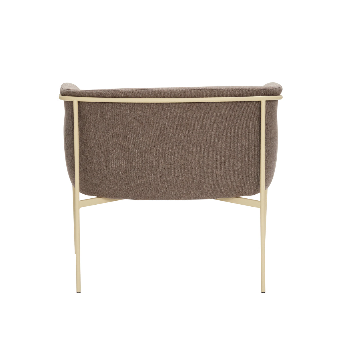 Poltrona Eyrie em Tecido e Aço, Castanho — 89 × 58 × 78 cm