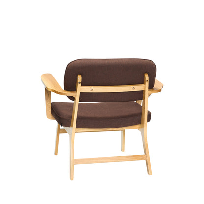 Poltrona Haze em Carvalho, Tecido Castanho-Escuro — 81 × 65 × 79 cm