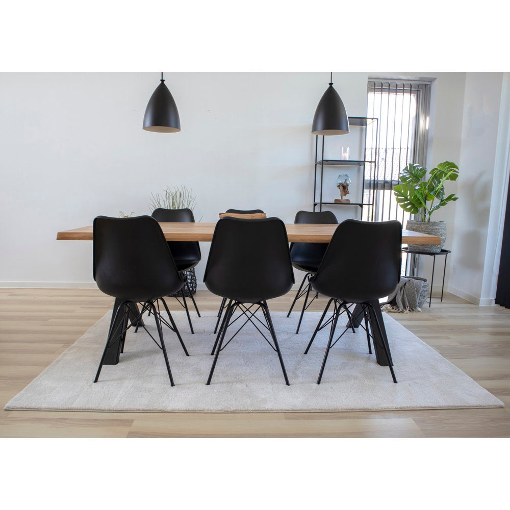 Cadeira de Jantar Oslo em Couro Sintético Preto