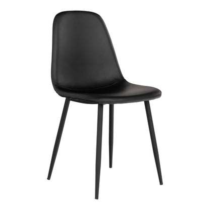 Stockholm Dining Chair in Black Faux Leather