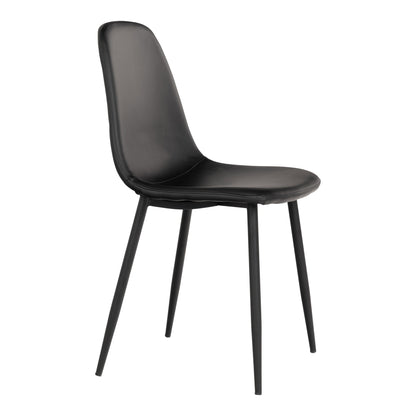 Stockholm Dining Chair in Black Faux Leather