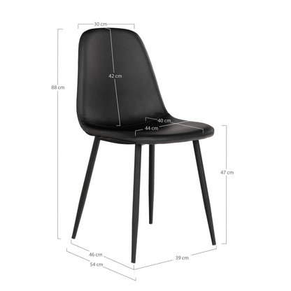 Stockholm Dining Chair in Black Faux Leather