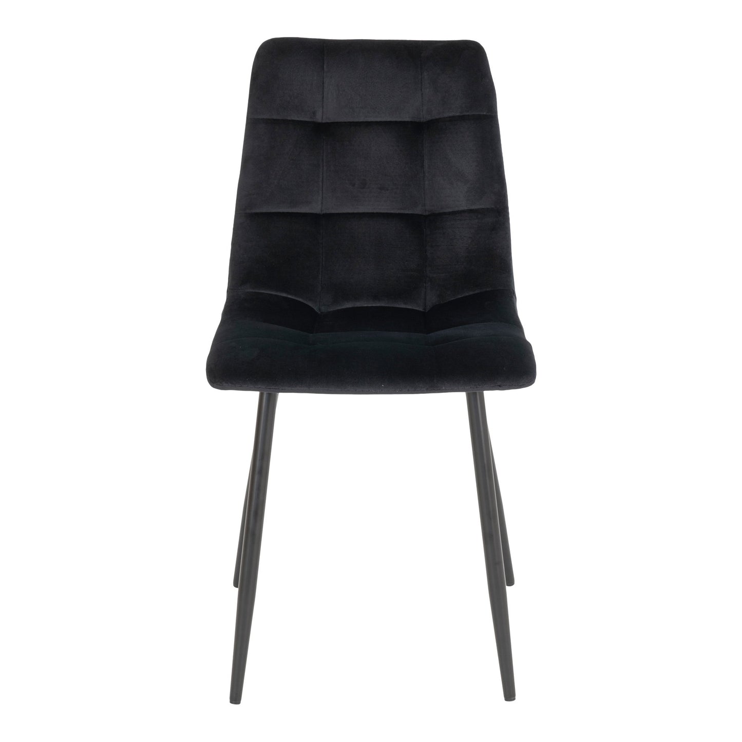 Middelfart Dining Chair in Black Velvet with Black Legs
