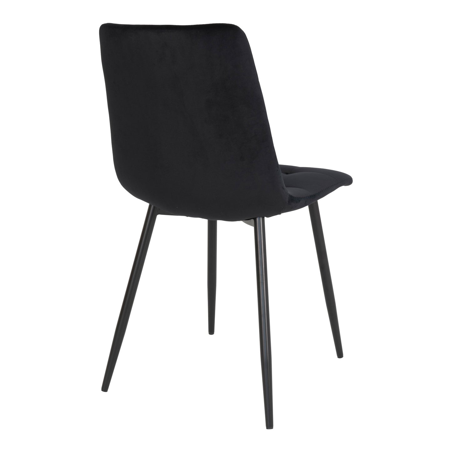 Middelfart Dining Chair in Black Velvet with Black Legs