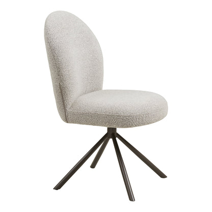 Lana Swivel Dining Chair in Sand Bouclé