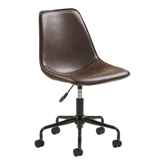 Monaco Swivel Office Chair in Dark Brown Faux Leather